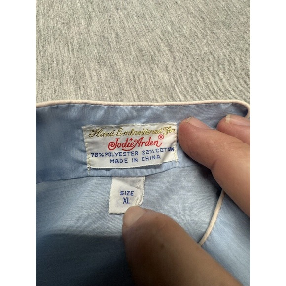 Vintage 70s Jodie Arden Asian Embroidered Nightgown Size XL - Picture 4 of 8